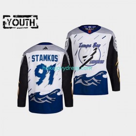 Dětské Hokejový Dres Tampa Bay Lightning Steven Stamkos 91 Adidas 2022 Reverse Retro Bílý Authentic